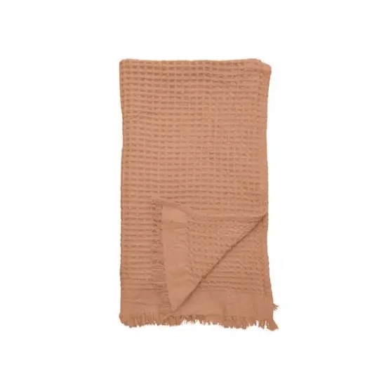 Hello Honey&reg; Waffle Weave Cotton Throw Blanket with Fringe Putty {5}