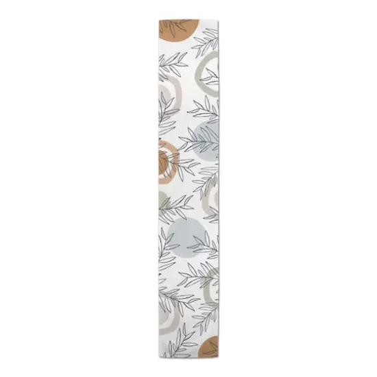 72" Mid Mod Arch Leaves Cotton Twill Runner {4}
