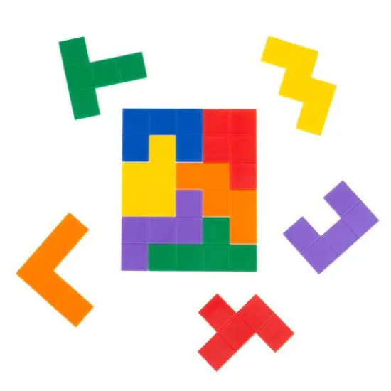 Toy Time 72 Piece Rainbow Pentominoes {4}