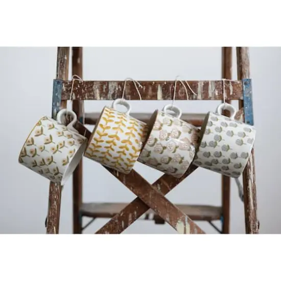 Hello Honey&reg; 12oz. Floral Stoneware Mug Set, 4ct. {4}