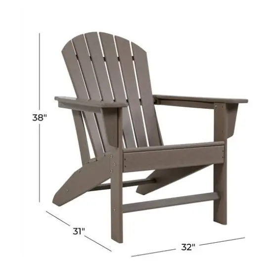 38" Brown Resin Indoor Outdoor Adirondack Chair {6}
