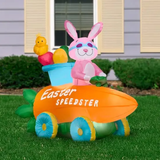 3ft. Airblown&reg; Inflatable Bunny in Easter Speedster {3}