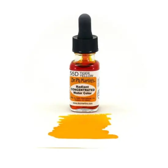 Dr. Ph. Martin's&reg; Radiant Concentrated Watercolor, 0.5oz. 55D Tiger Yellow {4}