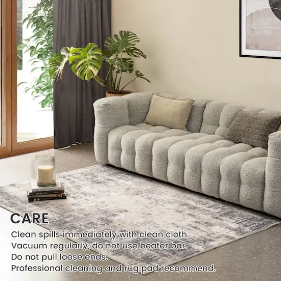 Glitzhome&reg; Abstract Area Rug Blue/Ivory/Tan {8}