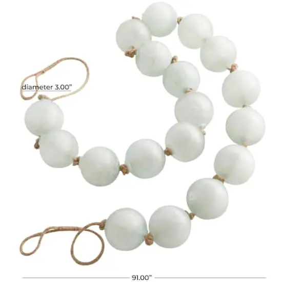 8ft. Extra Long Handmade Glass Beaded Garland with Tassels Teal {4}