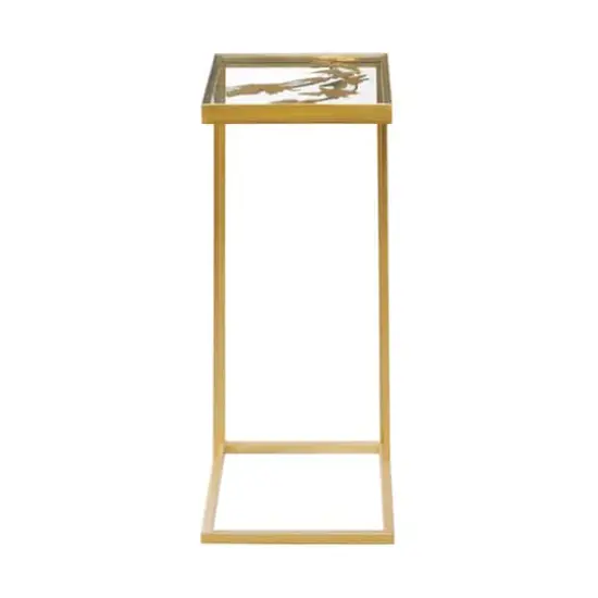 25" Gold Metal Contemporary Accent Table {3}