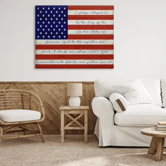 Stupell Industries Pledge of Allegiance Flag Canvas Wall Art {3}