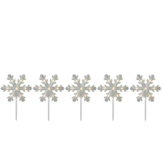 5ct. Snowflake Christmas Pathway Marker Lawn Stakes {1}