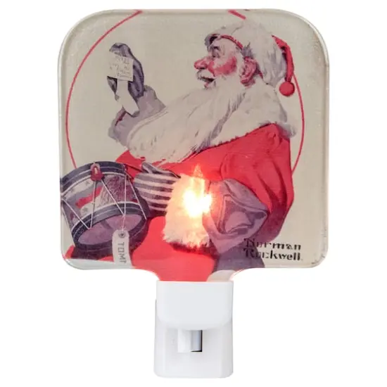 6" Norman Rockwell 'A Drum for Tommy' Glass Christmas Night Light {1}