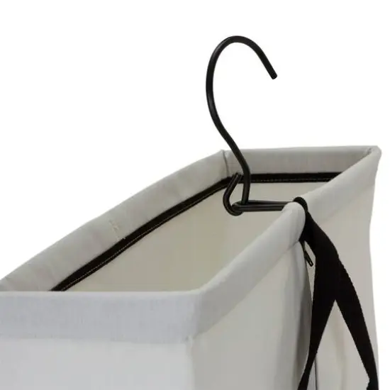 Household Essentials 27" Door Hanging Laundry Bag White and Black {7}