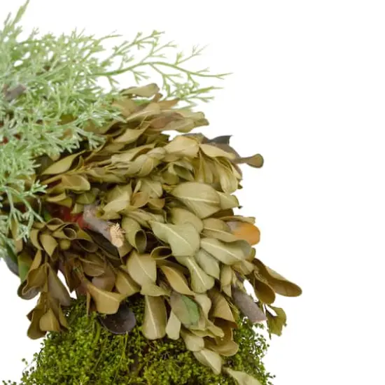 14" Green Cedar Succulent & Day Grass Artificial Spring Wreath {4}