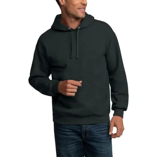 Fruit of the Loom Eversoft Fleece Pullover HoodieBlack Heather {4}