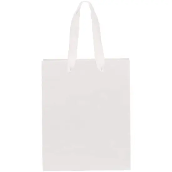 JAM Paper Medium White Matte Heavy Duty Kraft Gift Bags, 10ct. {3}