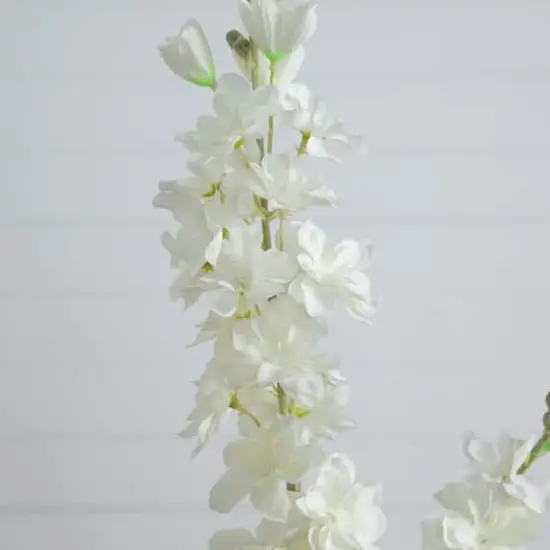 33" White Delphinium Flower Stems, 3ct. {4}