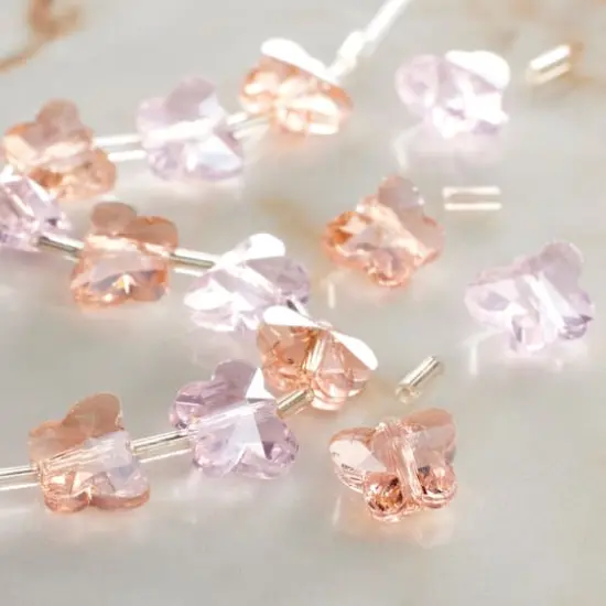 Pink Butterfly Glass Beads, 10mm by Bead Landing&trade; {3}