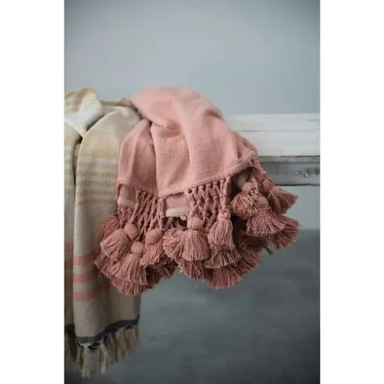 Hello Honey&reg; Yellow & Pink Striped Recycled Throw {4}