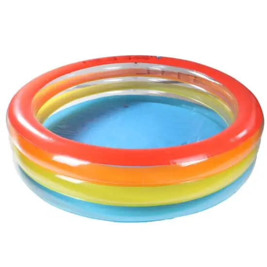 Pool Central&reg; 6ft. Inflatable Multicolor 3 Ring Transparent Swimming Pool {3}