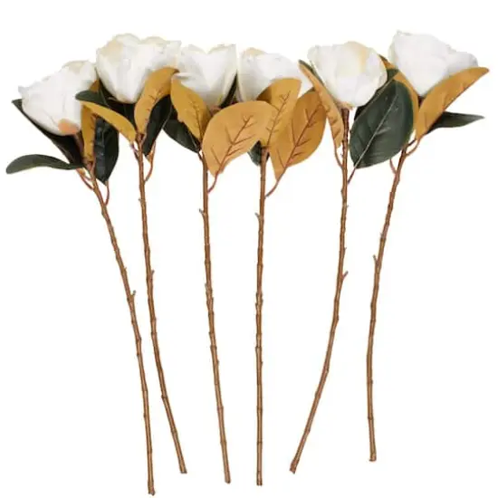30" White Magnolia Artificial Flower Stem, 6ct. {1}