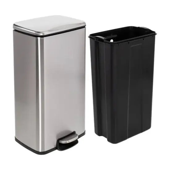 Honey Can Do Stainless Steel Step Trash Cans with Lid Set {6}