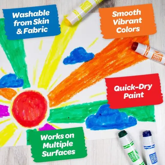 Crayola&reg; Washable Paint Sticks, 3 Packs of 6 {7}