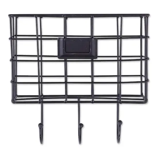 DII&reg; 30" Black Farmhouse Wire Wall Organizer with Hooks {3}