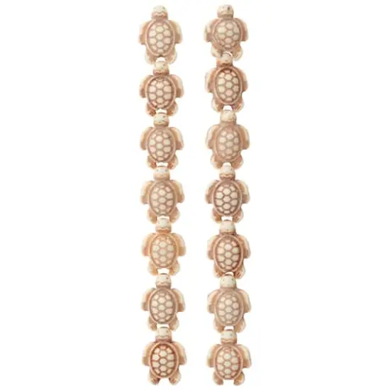 White & Green Reconstituted Stone Tortoise Beads, 18mm by Bead Landing&trade; {4}