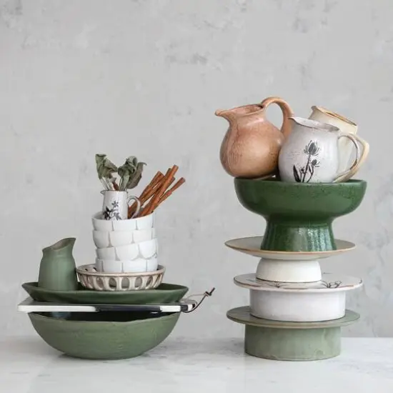 Hello Honey&reg; 2.5qt. Cream Reactive Glaze Stoneware Pitcher {5}