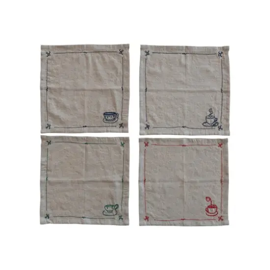 Hello Honey&reg; Coffee & Tea Cotton & Linen Cocktail Napkins, 4ct. {5}