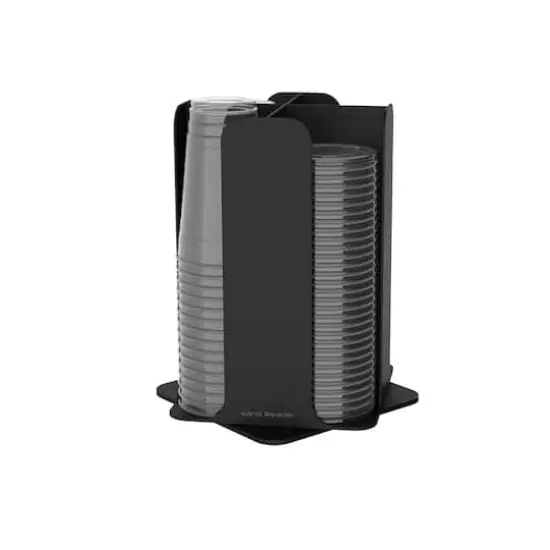 Mind Reader Black 4-Compartment Cup and Lid Organizer Carousel {8}