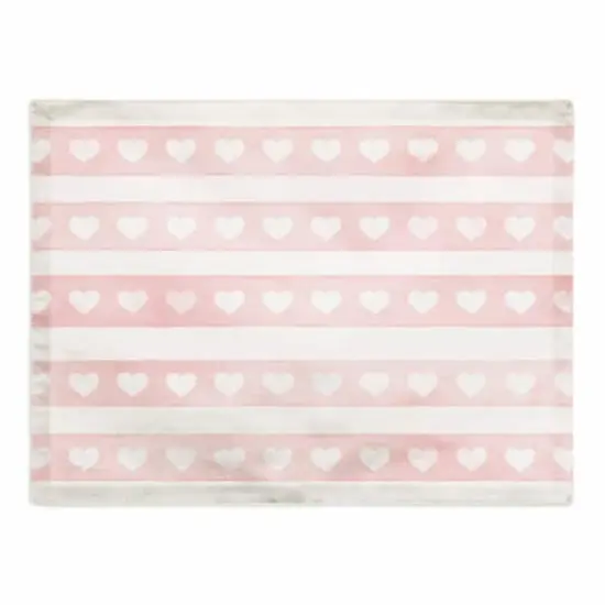 Watercolor Stripe Heart Pattern Placemat {1}