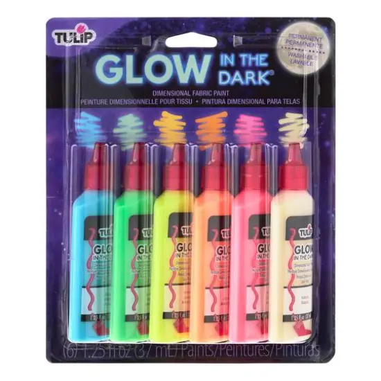 Tulip&reg; Dimensional Fabric Paint, 6 Pack Glow in Dark {6}