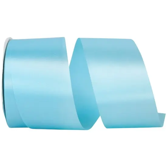 JAM Paper 2.5" x 50yd. Single Face Satin Allure Ribbon Ocean Blue {1}