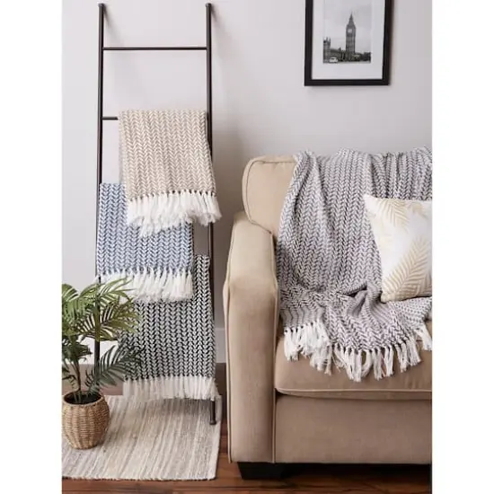 DII&reg; Gray Arrowhead Woven Throw {8}