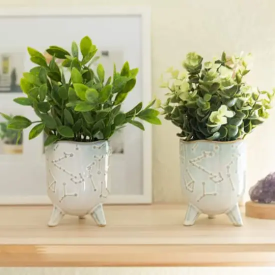 Flora Bunda&reg; Tea Leaf In 3" Ivory Constellation Footed Set {4}