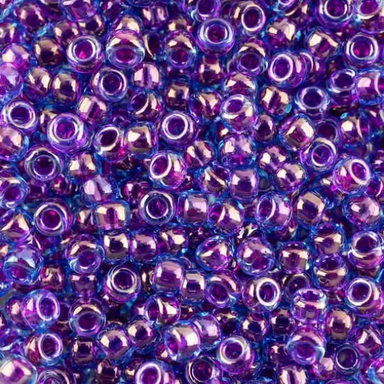 John Bead 8/0 Miyuki Glass Seed Beads, 12g Aqua Fuchsia Lined Luster {1}