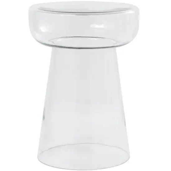 20" Glass Modern Side End Accent Table Clear {1}