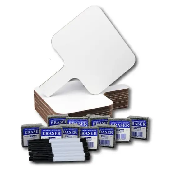 Flipside Dry Answer Rectangular Paddle, Pen & Eraser Kit, 12 Sets {1}