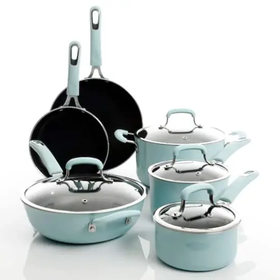 Kenmore&reg; Elite Andover 10-Piece Glacier Blue Nonstick Aluminum Cookware Set {11}