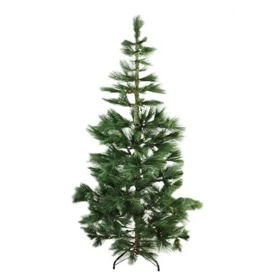 7ft. Pre-Lit Medium Pine Artificial Christmas Tree, Clear LED Lights {1}