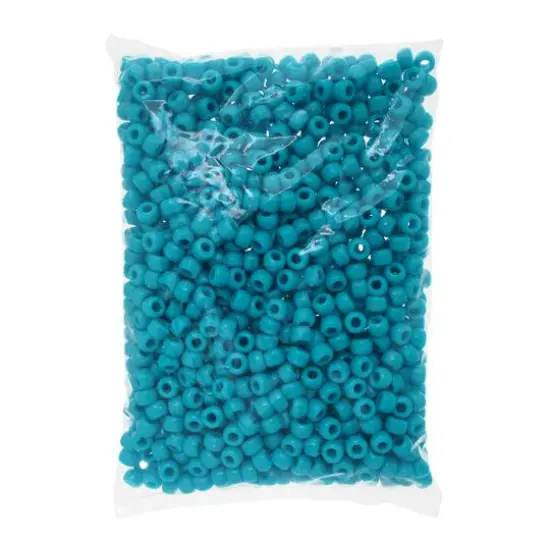 John Bead 9mm Opaque Plastic Pony Beads, 1,000ct. Turquoise {6}