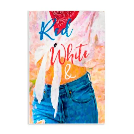 Stupell Industries Red White & Blue Patriotic American Celebration Wall Plaque Art {1}