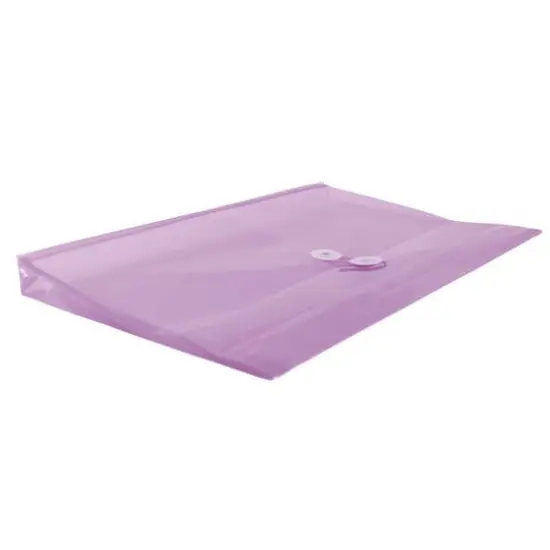 JAM Paper 9.75" x 14.5" Button & String Tie Closure Plastic Envelopes, 12ct. Lilac Purple {6}