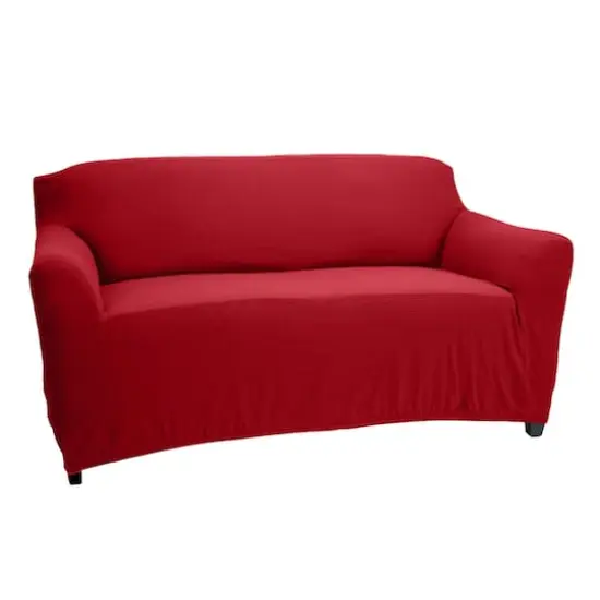 Home Details Waffle Design Loveseat Furniture Slipcover Burgundy {1}