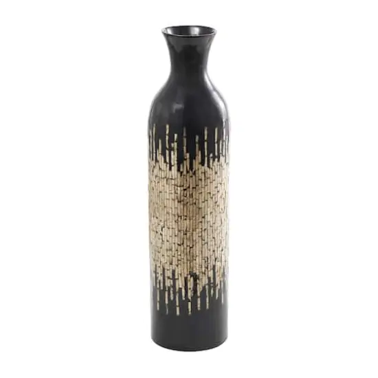 34" Black Capiz Shell Handmade Vase with Gold Ombre Design {1}