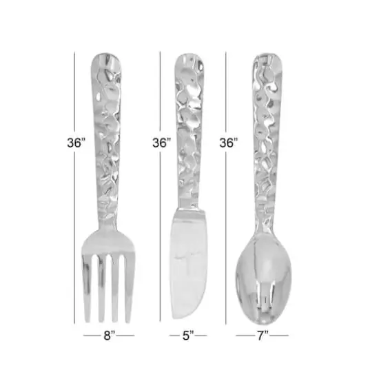 36" Silver Aluminum Traditional Wall D&eacute;cor Set, 3ct. {8}
