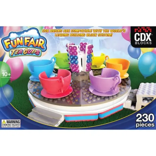 CDX Blocks Fun Fair Tea Cups Ride Building Set {1}