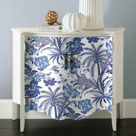 RoomMates Exotic Curiosity Peel & Stick Wallpaper Blue and White {4}