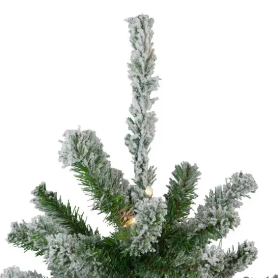 3ft. Pre-Lit Flocked Alpine Artificial Christmas Tree, Clear Lights {6}
