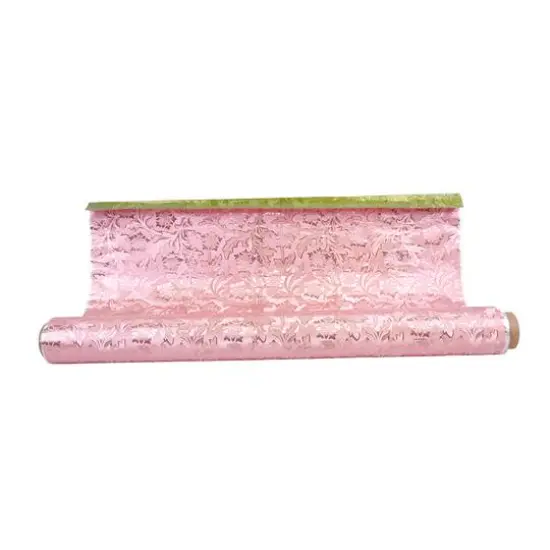 JAM Paper Windsor Cameo Floral Foil Wrapping Paper, 20" x 30ft. Pink {1}