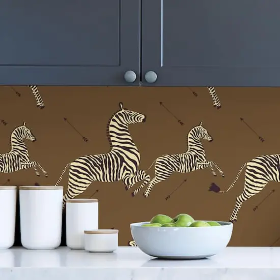 Scalamandre Brown Zebra Safari Peel & Stick Wallpaper {4}